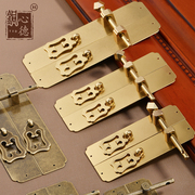 新中式仿古柜门拉手古铜复古竖式直条门锁头实木家具柜子黄铜把手