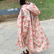 儿童宝宝防水轻薄便携日本韩国男女生，时尚秋季风衣雨披斗篷式雨衣