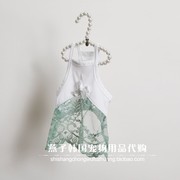 燕子韩国宠物衣服louisdog猫狗上衣连衣裙，白色蕾丝绿花边吊带