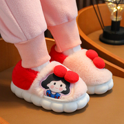 儿童棉鞋毛绒女童包跟公主室内软底防滑宝宝家居家用冬天保暖拖鞋