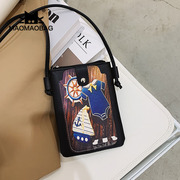 猫猫包袋2021时尚涂鸦潮酷手机包ins斜挎百搭个性网红包女包