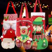 圣诞苹果袋2021红色喜庆手提袋布艺袋无脸娃娃糖果袋