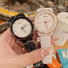 黑色白色全陶瓷手表，女士大表盘2023年奢华高级版简约女表