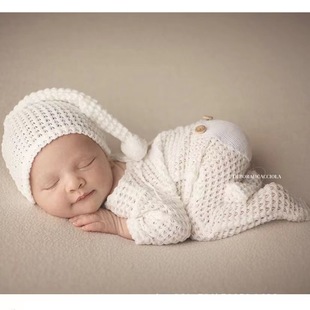 新生婴儿童摄影衣服宝宝连体衣拍照服装影楼写真个性幼崽艺术服