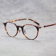 个性圆框眼镜复古手工眼镜架黑框，圆形眼睛镜架，男配光学眼镜10251