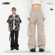 oreeta丨美式休闲工装裤，设计感潮牌直筒，工装裤多口袋街工装裤
