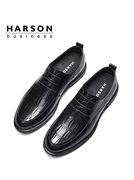 哈森真皮男士皮鞋2024春季新商务正装男鞋德比鞋MS244023