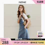 kbne牛仔背带裙连衣裙女2024夏季港味复古小个子宽松显瘦裙子