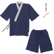 原创夏季男纯棉短裤套装，中国风汉服家居服睡衣，古风大码短袖薄款