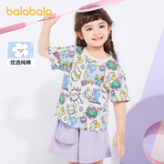 巴拉巴拉女童短袖t恤小童宝宝2023夏装童装儿童纯棉小孩衣服