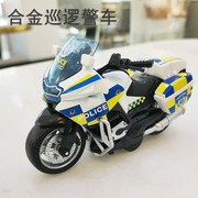 警察摩托车模型仿真回力合金，带声响铁骑，交通警车儿童玩具礼物