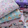 全棉卡通粉色凯蒂猫印染布料可爱蝴蝶结手工DIY布料童装衣裙棉布