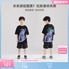 黑科技抗菌面料男童黑色短袖T恤圆领韩版中大童休闲学生半袖