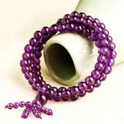 108天然紫水晶手链女款手串饰品多圈颗佛珠手链时尚饰品女礼物