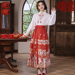 2023旗袍马面裙，新中式订婚礼服新中式