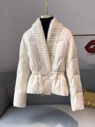 今年流行的棉袄高级感超好看中式白色棉衣棉服欧货夹棉外套女冬装
