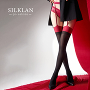 丝澜「绯」黑红撞色绫一体包臀裙吊带袜性感纯欲蕾丝超薄长筒丝袜