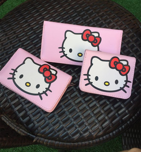hellokitty猫卡通钱包，韩版女生可爱动漫两折长短，款拉链学生钱夹