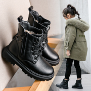 儿童马丁靴女童，2021年冬季加绒加厚雪地靴，保暖防水防滑男短靴