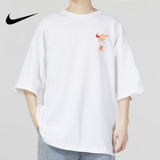 Nike耐克男子夏季透气宽松休闲篮球运动服短袖T恤FB9808-100