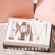 诗高迪三件套装送生闺蜜韩版时尚士腕表，手表生日礼物防水女