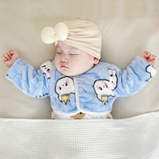 婴儿睡觉护肩膀专用秋冬天新生宝宝胳膊防冻衣法兰绒儿童保暖坎肩