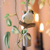 掬涵树脂小鸟铃铛风铃，庭院摆件户外园艺，挂件别墅墙面挂饰花园装饰