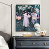 康乃馨、百合，与玫瑰花萨金特油画客厅装饰画，无框画壁画挂画墙画