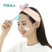 fasola洗脸神器硅胶洗脸刷女洁面仪清洁毛孔男士，手动长柄洁面刷
