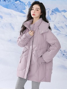 特大码羽绒服女韩版冬装200斤胖mm加肥加大300中长款孕妇连帽外套