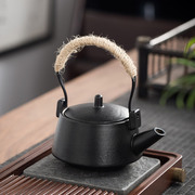 陶瓷茶壶泡茶家用功夫茶具日式提梁壶一壶两杯黑陶泡茶壶过滤单壶