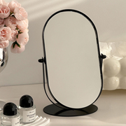 台式桌面化妆镜高清大号镜子宿舍家用现代简约轻奢感可旋转梳妆镜