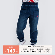 levis李维斯(李维斯)童装，2023春季男童针织儿童，束口小中大童牛仔长裤