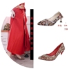 婚鞋高跟鞋女中式细跟舞蹈鞋大红色，伴娘西式5公分婚宴鞋防水台