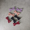 原创甜美斜纹布艺儿童发夹，酒红黑色粉色紫色，蝴蝶结对夹边夹刘海夹