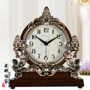 欧式座钟时尚现代仿古客厅简约创意，石英钟表大号静音座钟