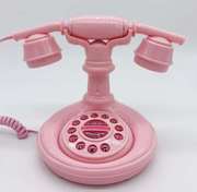 个性酒店复古电话机卡通有线座机粉色可爱家用电话机可做道具拍摄