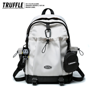 truffle潮牌双肩包男大学生书包，女高中初中生大容量电脑旅行背包