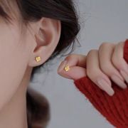 s925银针玫瑰花耳钉女小众设计感螺丝拧扣耳环高级感气质花朵耳饰