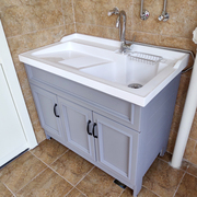 阳台洗衣柜组合洗衣池，定制小户型太空，铝石英石台面带搓板浴室柜盆