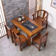 老船木茶桌椅组合复古茶桌实木，茶艺桌家具，中式功夫茶几泡茶台