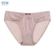 STW奢品冰丝女士内裤夏季薄款透气性感蕾丝少女中低腰三角裤裤头