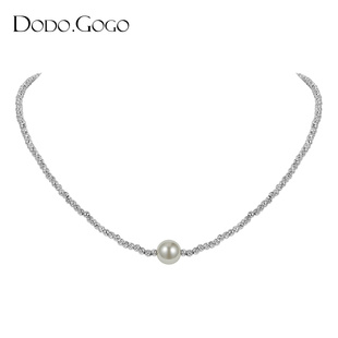dodogogo碎银子珍珠项链女简约精致高级感锁骨链时尚优雅气质颈链