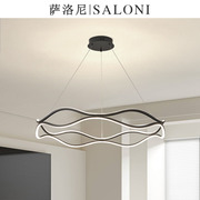 萨洛尼客厅吊灯，现代简约房间极简环形艺术，意大利灯具创意个性网红