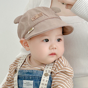 婴儿帽子春秋薄款婴幼儿遮阳帽夏季卡通小耳朵小月龄6个月1岁宝宝