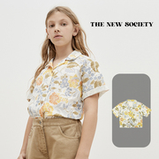 33雯的店 现 The New Society 23春夏儿童碎花西装领短袖棉麻衬衫