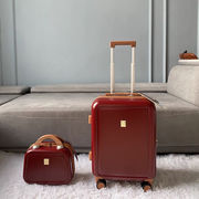 结婚旅行箱复古陪嫁拉杆箱红色行李箱化妆包，静音万向轮子母箱