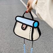 小众设计小包包女2024夏季帆布手提包可爱二次元链条包斜挎包