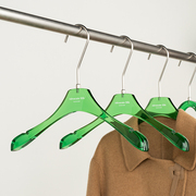 女服装店专用实心亚克力透明绿色防滑裤架水晶衣架家用挂酒店夹子