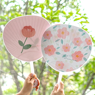 森屿叶2把装夏天卡通塑料，手摇扇子儿童耐用风扇学生日用团扇纸扇